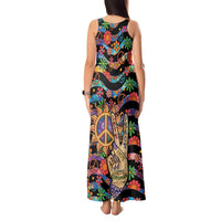 Hippie Tank Maxi Dress Hand Gesture V With Peace Symbol - Wonder Print Shop