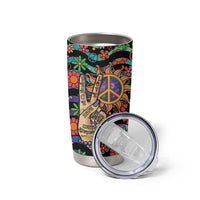 Hippie Tumbler Cup Hand Gesture V With Peace Symbol - Wonder Print Shop