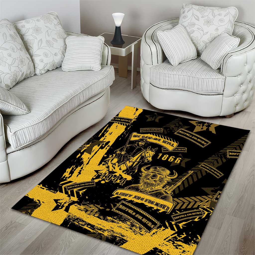 Buffalo Soldiers Area Rug Military Urban Retro Style - Wonder Print Shop
