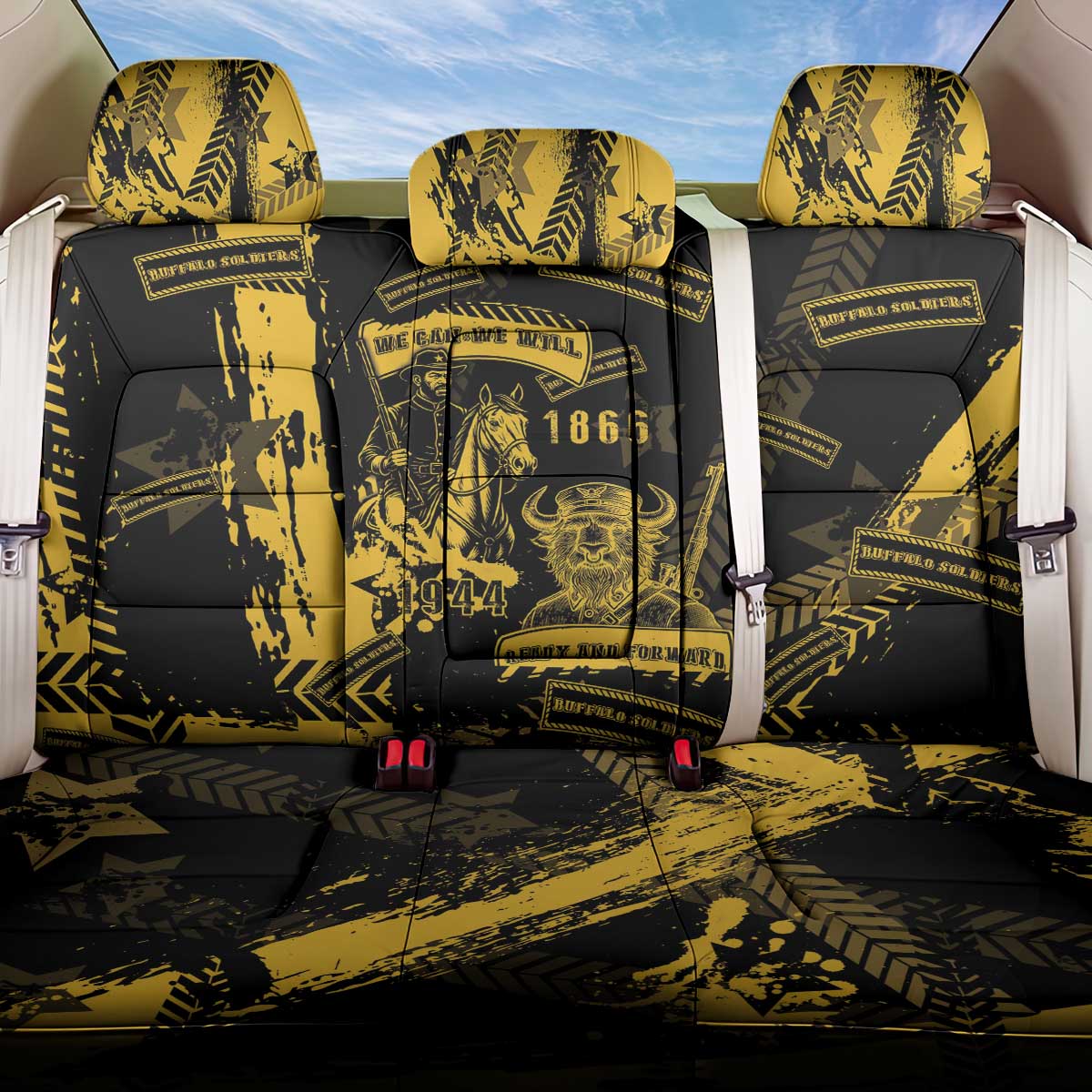 Buffalo Soldiers Back Car Seat Cover Military Urban Retro Style - Wonder Print Shop