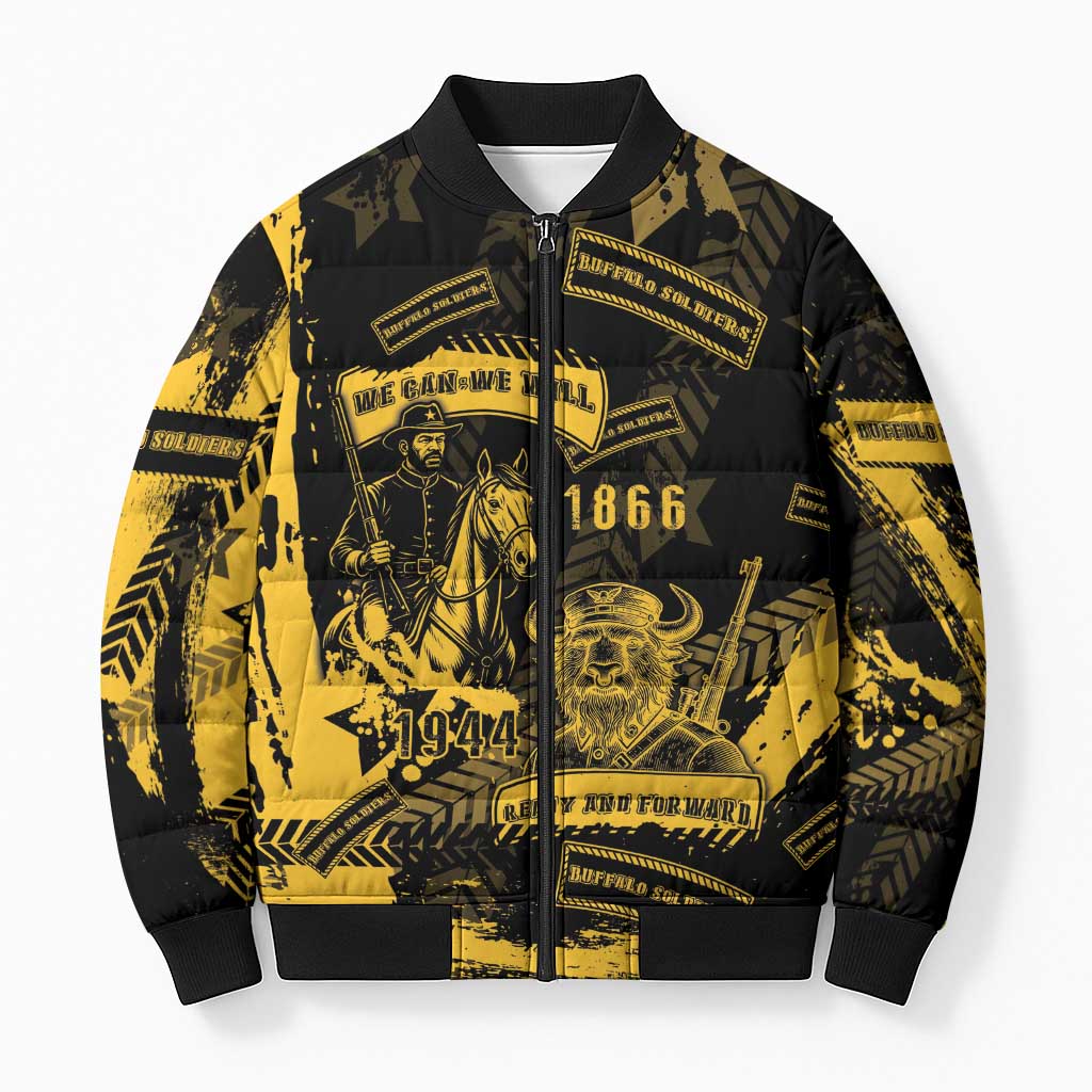 Buffalo Soldiers Bomber Puffer Jacket Military Urban Retro Style - Wonder Print Shop