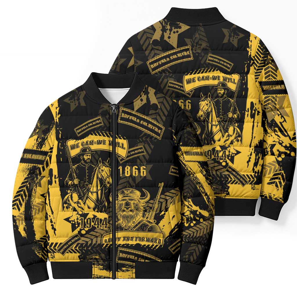 Buffalo Soldiers Bomber Puffer Jacket Military Urban Retro Style - Wonder Print Shop