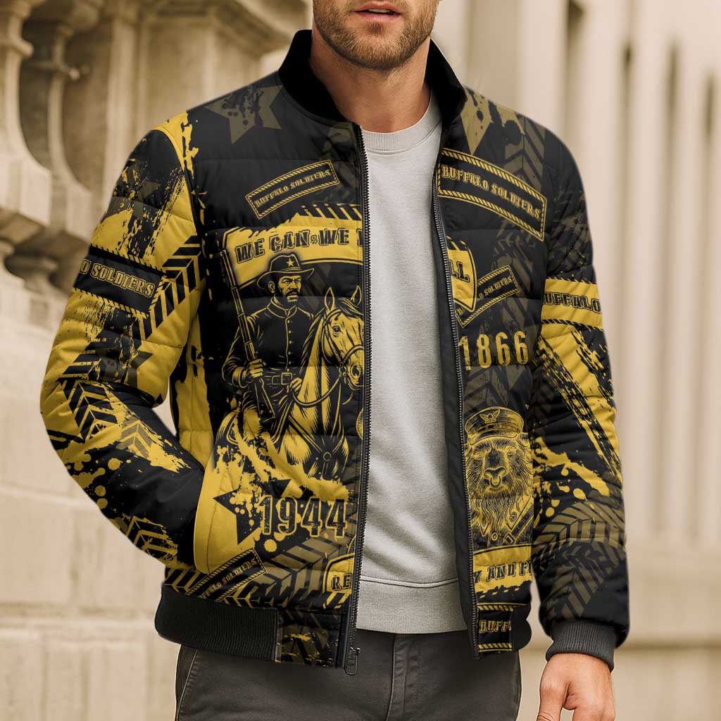 Buffalo Soldiers Bomber Puffer Jacket Military Urban Retro Style - Wonder Print Shop