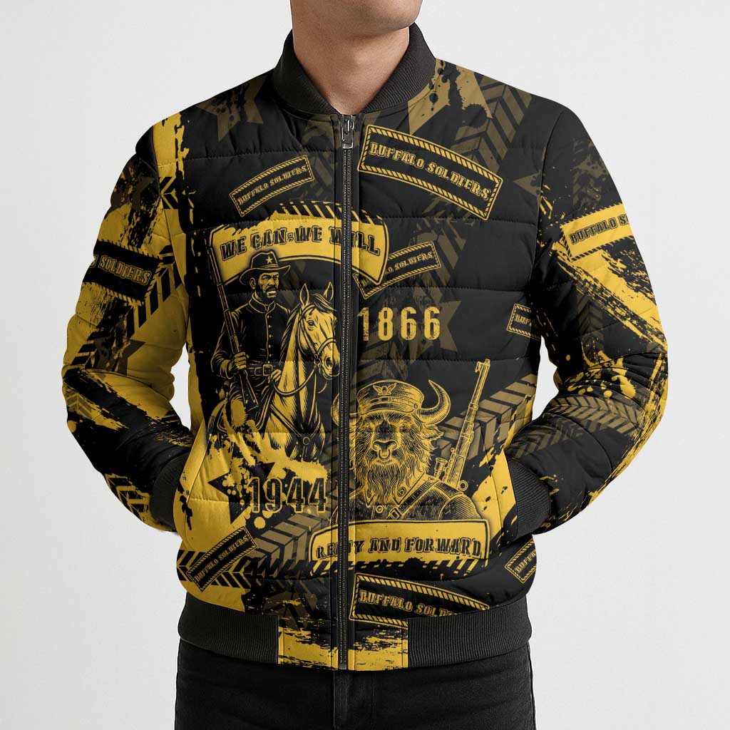 Buffalo Soldiers Bomber Puffer Jacket Military Urban Retro Style - Wonder Print Shop