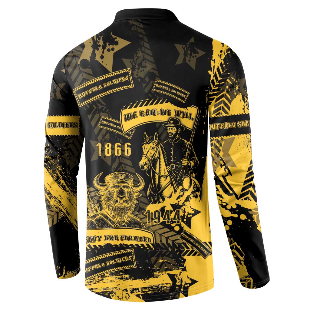 Buffalo Soldiers Button Sweatshirt Military Urban Retro Style - Wonder Print Shop