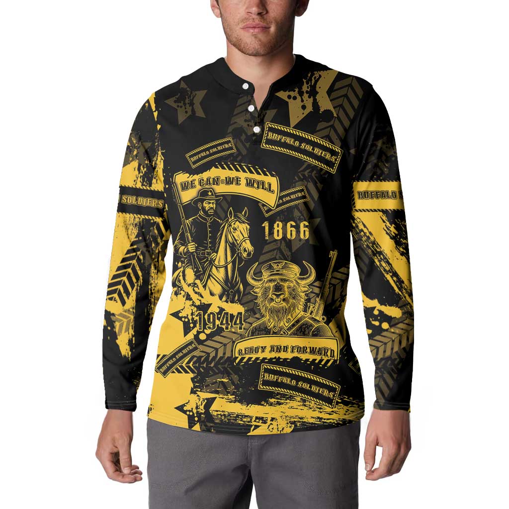 Buffalo Soldiers Button Sweatshirt Military Urban Retro Style - Wonder Print Shop