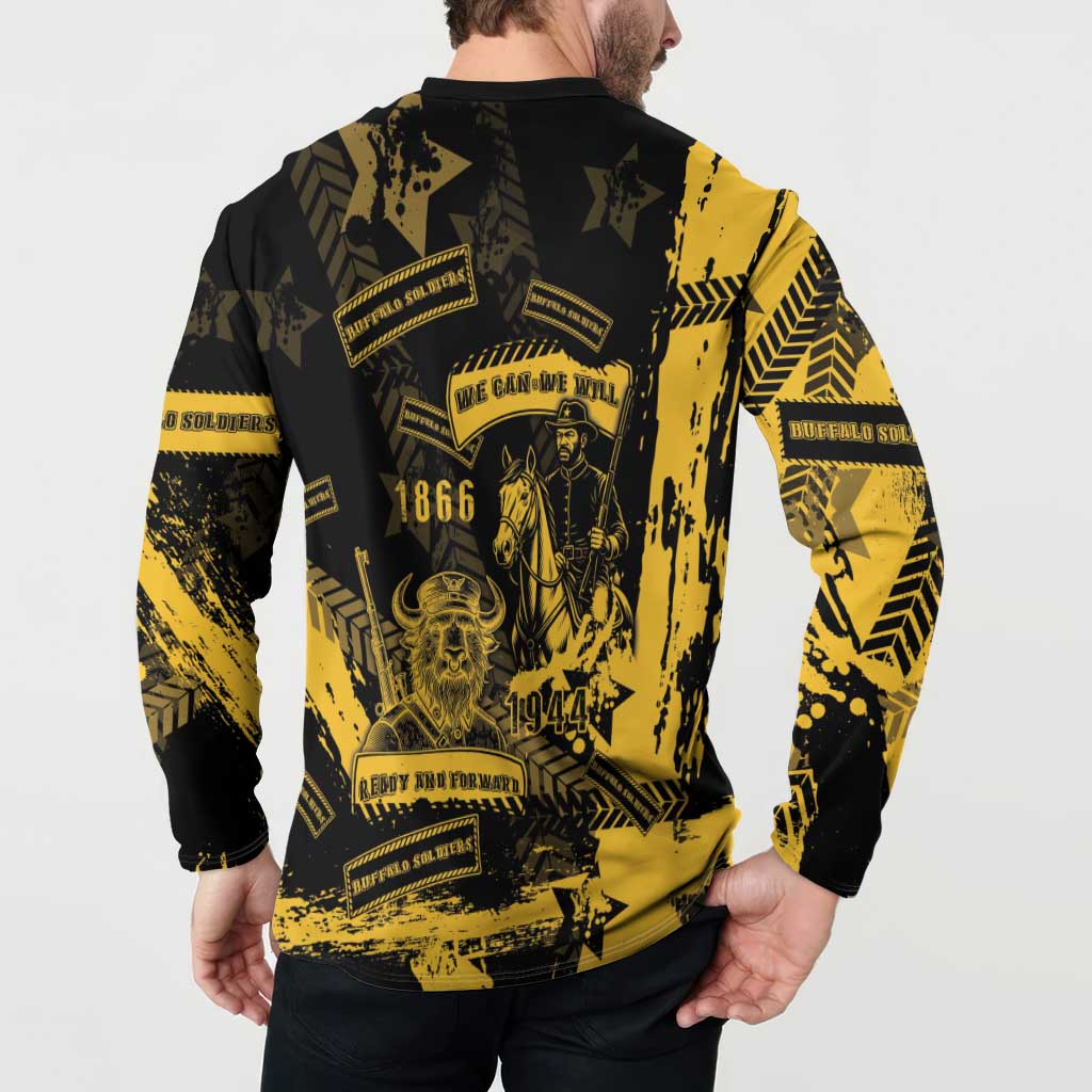 Buffalo Soldiers Button Sweatshirt Military Urban Retro Style - Wonder Print Shop
