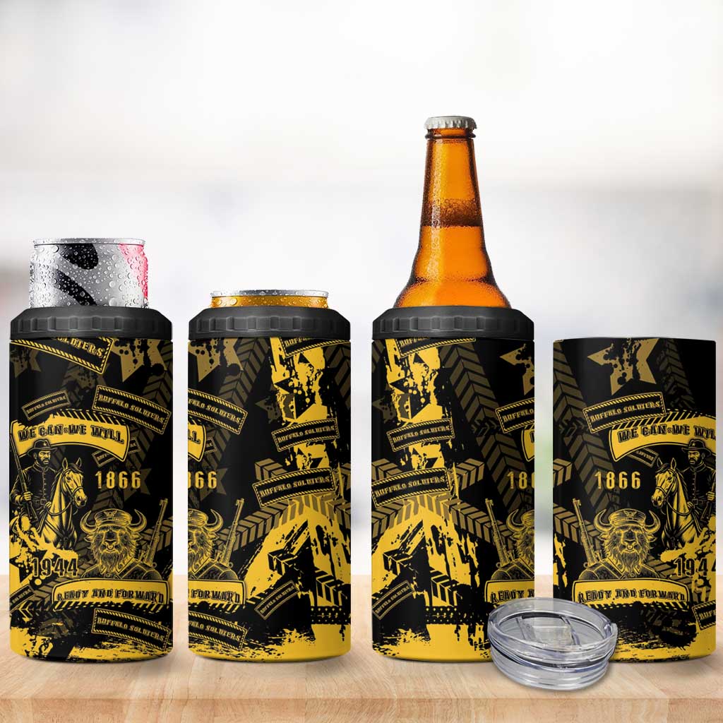 Buffalo Soldiers 4 in 1 Can Cooler Tumbler Military Urban Retro Style - Wonder Print Shop