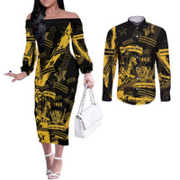 Buffalo Soldiers Couples Matching Off The Shoulder Long Sleeve Dress and Long Sleeve Button Shirt Military Urban Retro Style - Wonder Print Shop