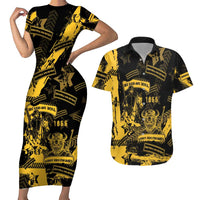 Buffalo Soldiers Couples Matching Short Sleeve Bodycon Dress and Hawaiian Shirt Military Urban Retro Style - Wonder Print Shop