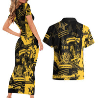 Buffalo Soldiers Couples Matching Short Sleeve Bodycon Dress and Hawaiian Shirt Military Urban Retro Style - Wonder Print Shop