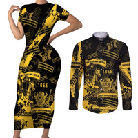 Buffalo Soldiers Couples Matching Short Sleeve Bodycon Dress and Long Sleeve Button Shirt Military Urban Retro Style - Wonder Print Shop