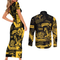 Buffalo Soldiers Couples Matching Short Sleeve Bodycon Dress and Long Sleeve Button Shirt Military Urban Retro Style - Wonder Print Shop