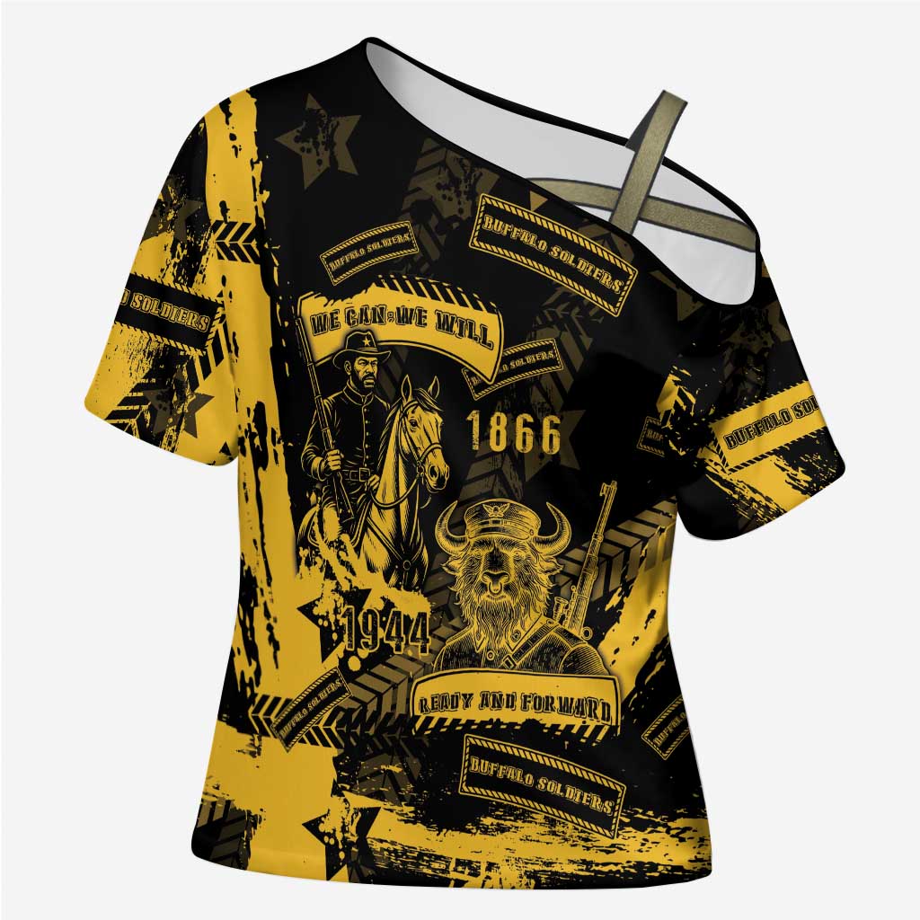 Buffalo Soldiers Cross Shoulder Shirt Military Urban Retro Style - Wonder Print Shop