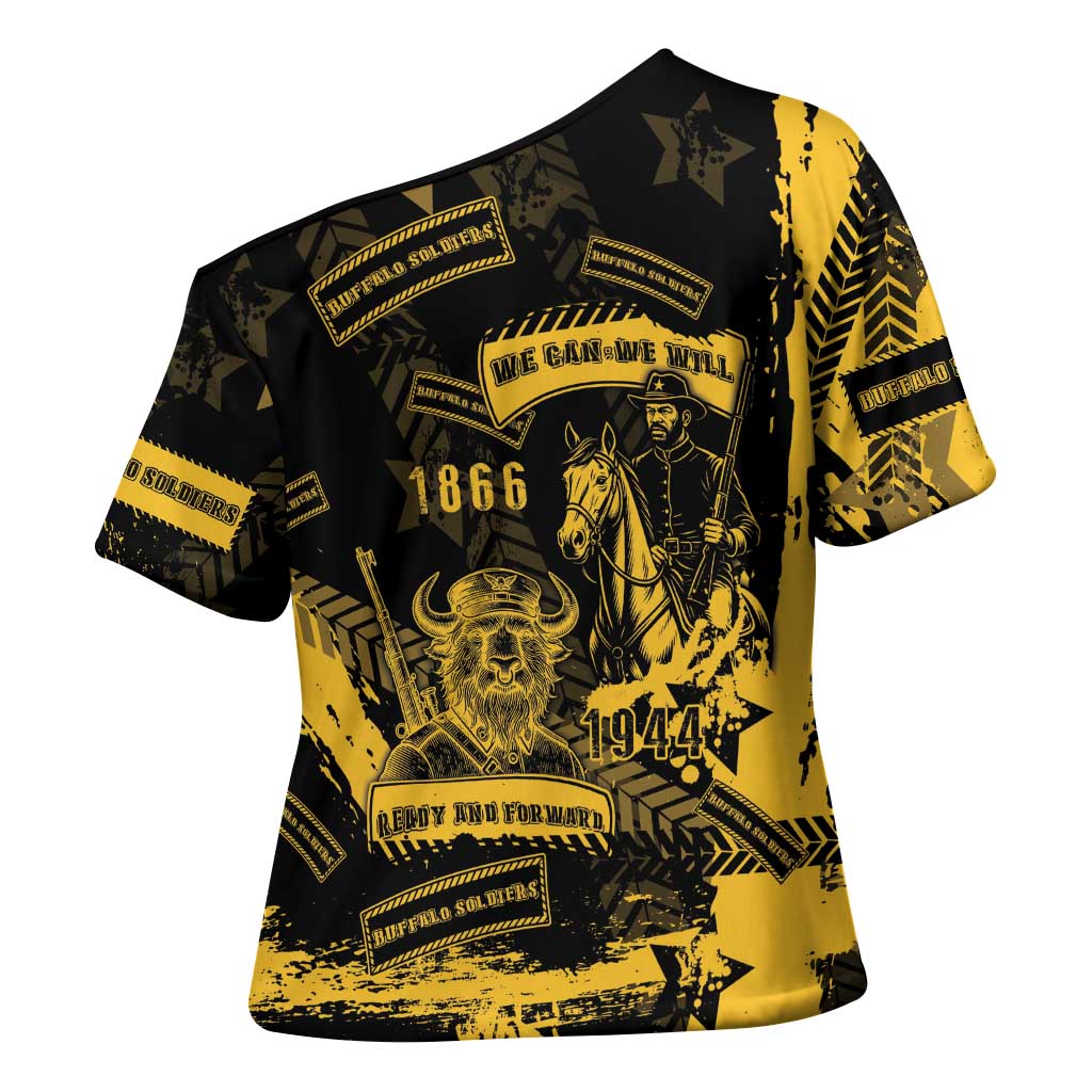 Buffalo Soldiers Cross Shoulder Shirt Military Urban Retro Style - Wonder Print Shop