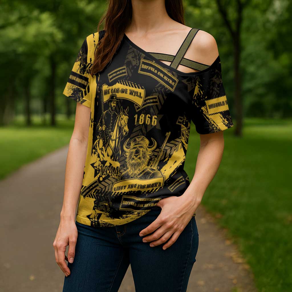 Buffalo Soldiers Cross Shoulder Shirt Military Urban Retro Style - Wonder Print Shop