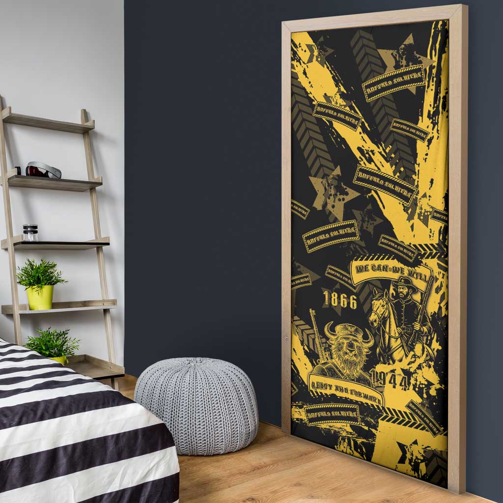 Buffalo Soldiers Door Cover Military Urban Retro Style - Wonder Print Shop