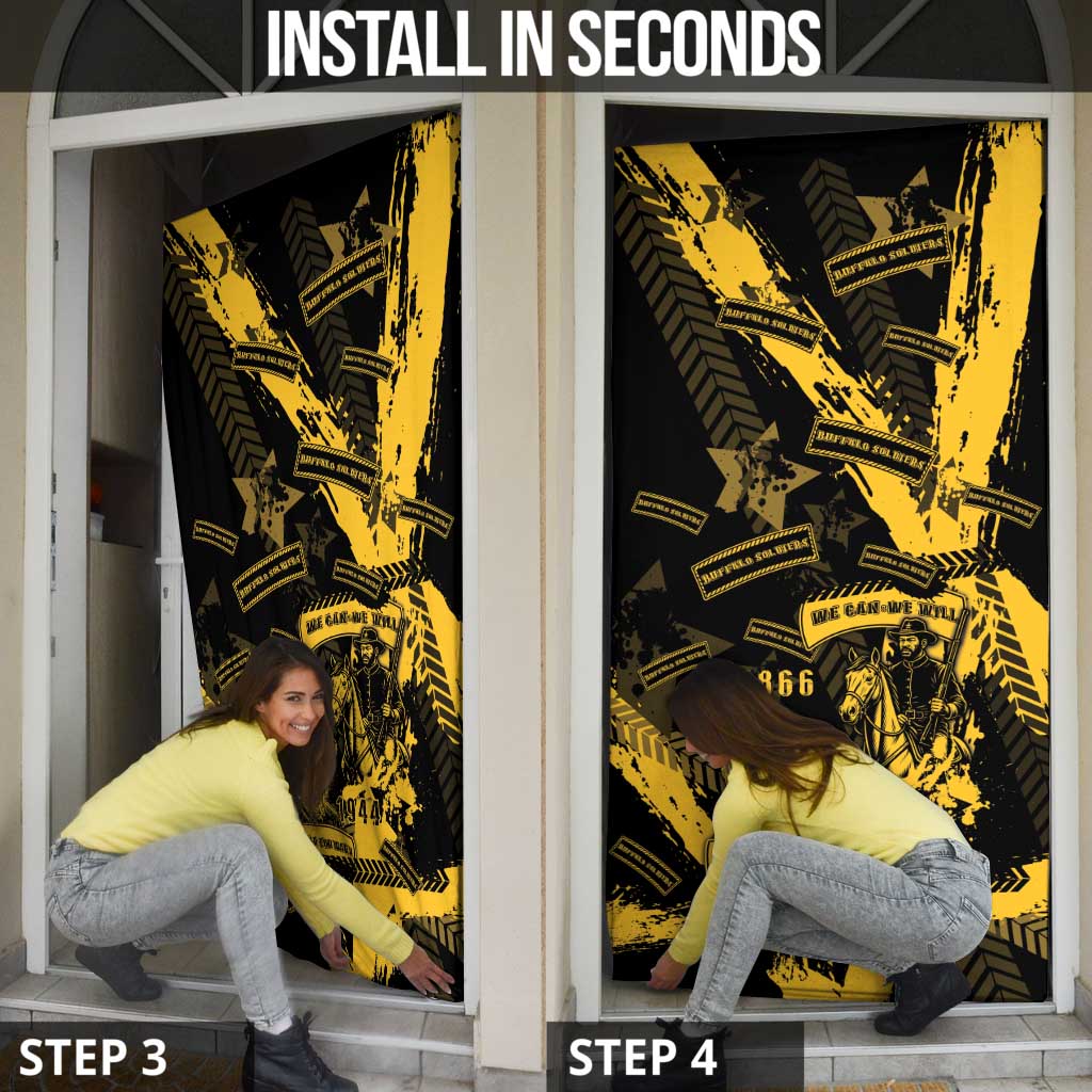 Buffalo Soldiers Door Cover Military Urban Retro Style - Wonder Print Shop