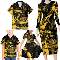 Buffalo Soldiers Family Matching Long Sleeve Bodycon Dress and Hawaiian Shirt Military Urban Retro Style - Wonder Print Shop