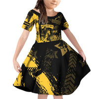 Buffalo Soldiers Family Matching Off Shoulder Short Dress and Hawaiian Shirt Military Urban Retro Style - Wonder Print Shop