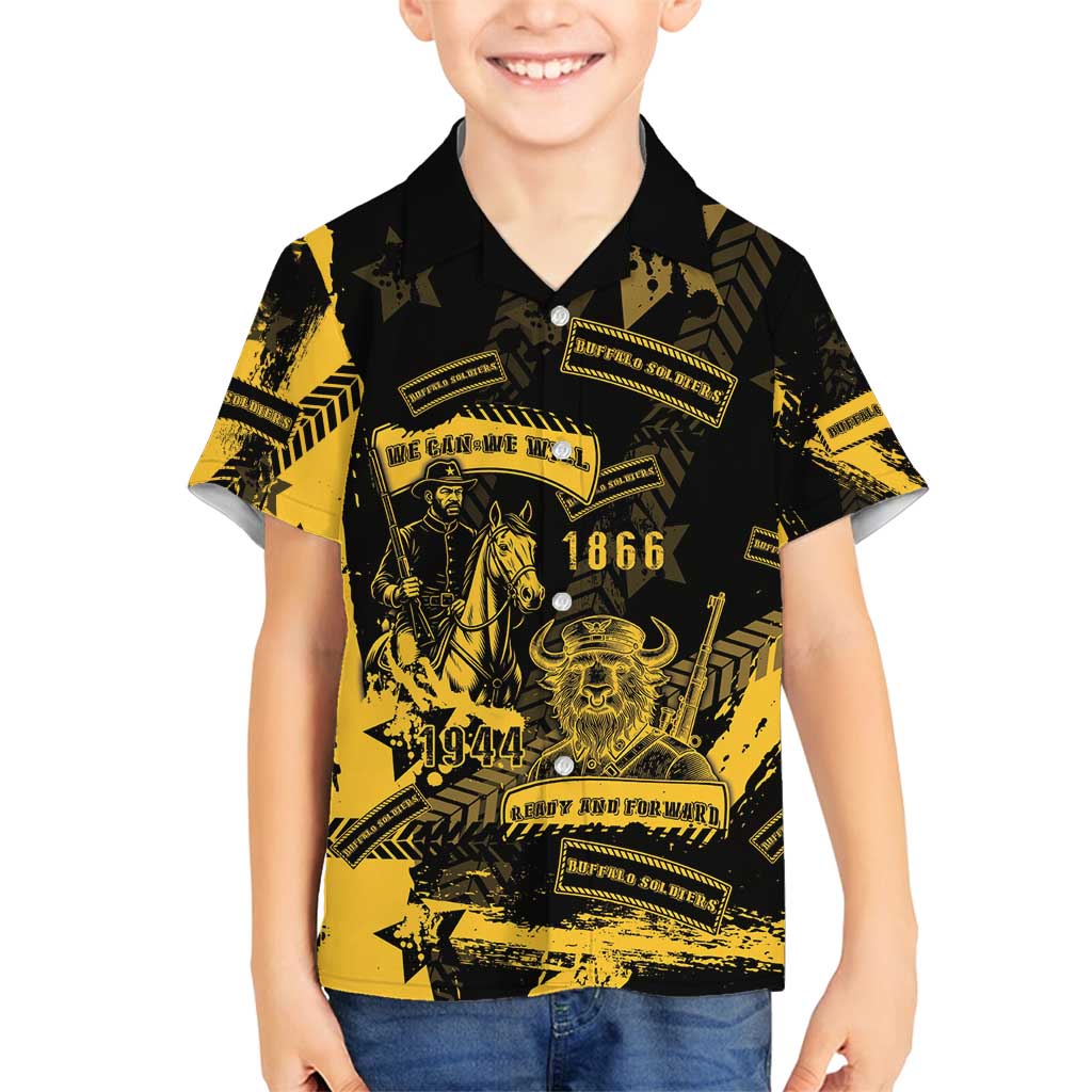 Buffalo Soldiers Family Matching Off Shoulder Short Dress and Hawaiian Shirt Military Urban Retro Style - Wonder Print Shop