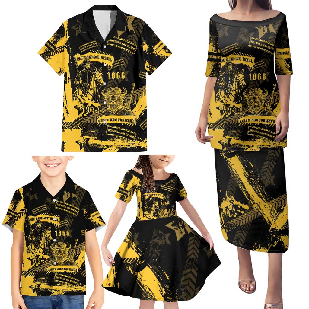 Buffalo Soldiers Family Matching Puletasi and Hawaiian Shirt Military Urban Retro Style - Wonder Print Shop