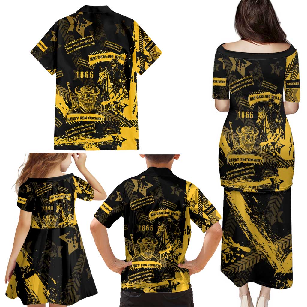 Buffalo Soldiers Family Matching Puletasi and Hawaiian Shirt Military Urban Retro Style - Wonder Print Shop