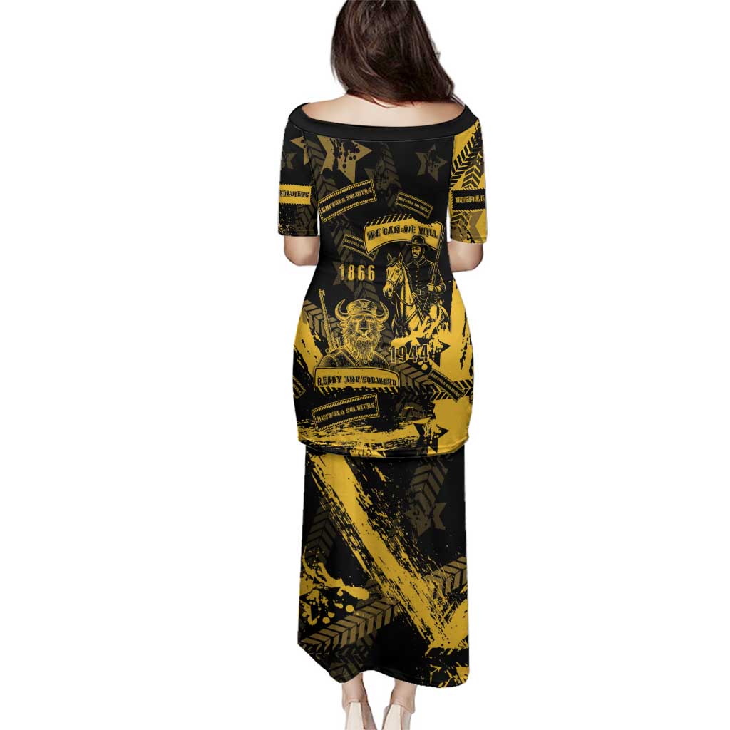 Buffalo Soldiers Family Matching Puletasi and Hawaiian Shirt Military Urban Retro Style - Wonder Print Shop