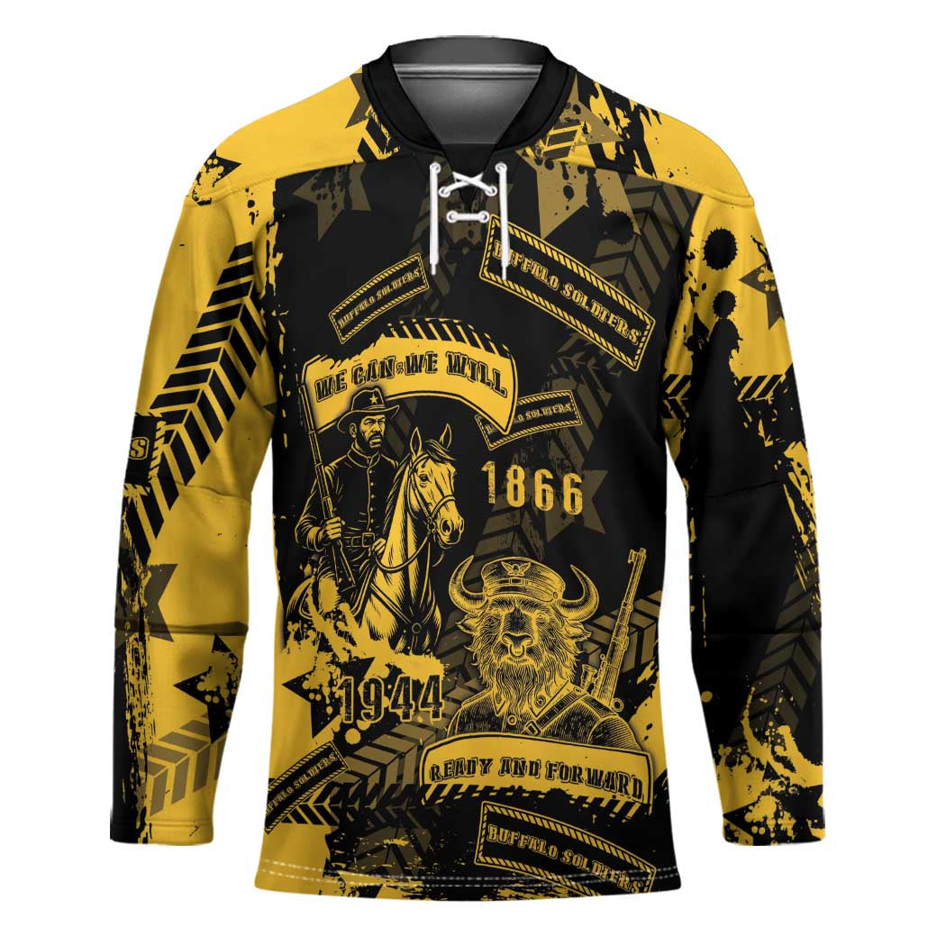 Buffalo Soldiers Hockey Jersey Military Urban Retro Style - Wonder Print Shop