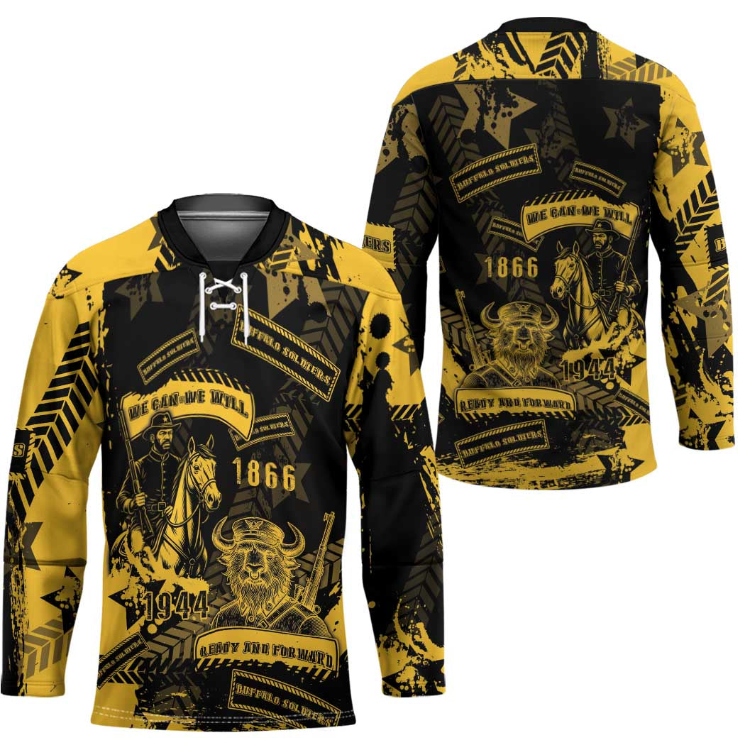 Buffalo Soldiers Hockey Jersey Military Urban Retro Style - Wonder Print Shop