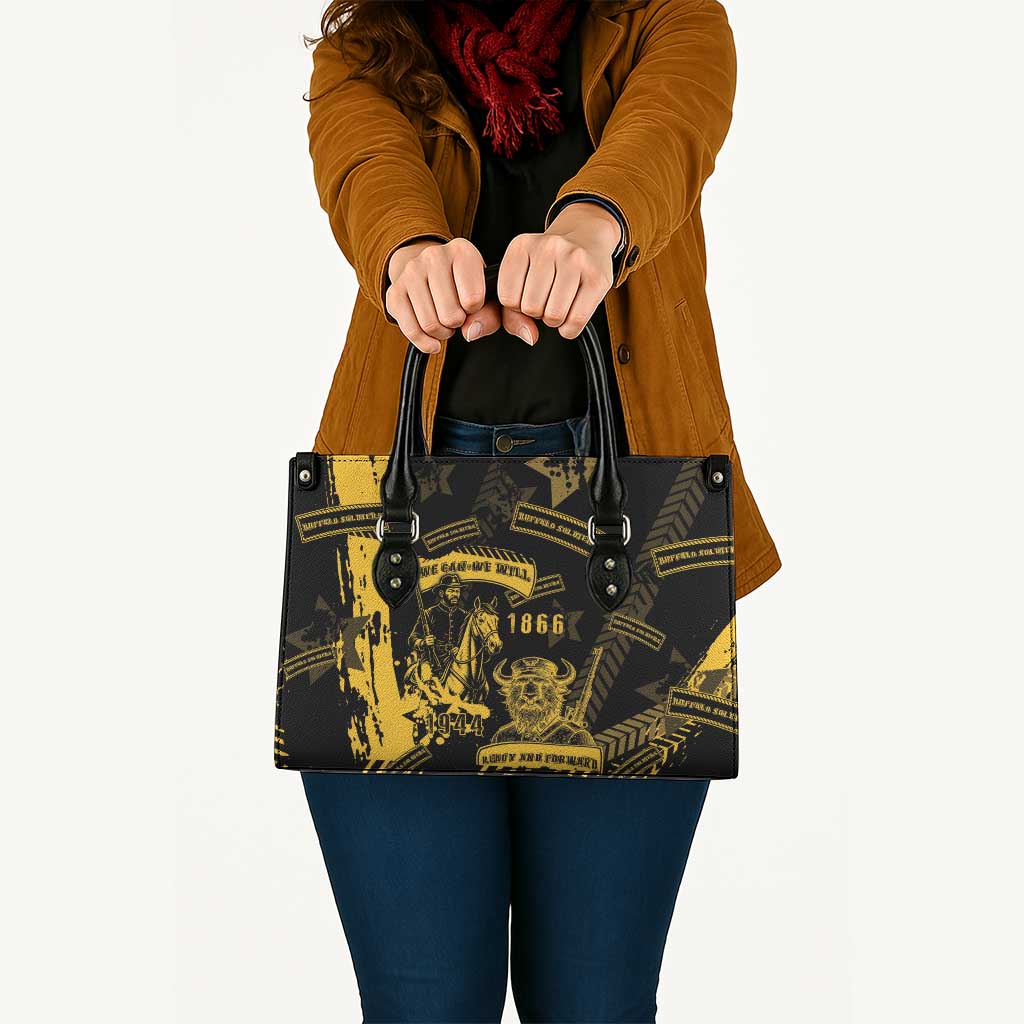 Buffalo Soldiers Leather Bag Military Urban Retro Style - Wonder Print Shop