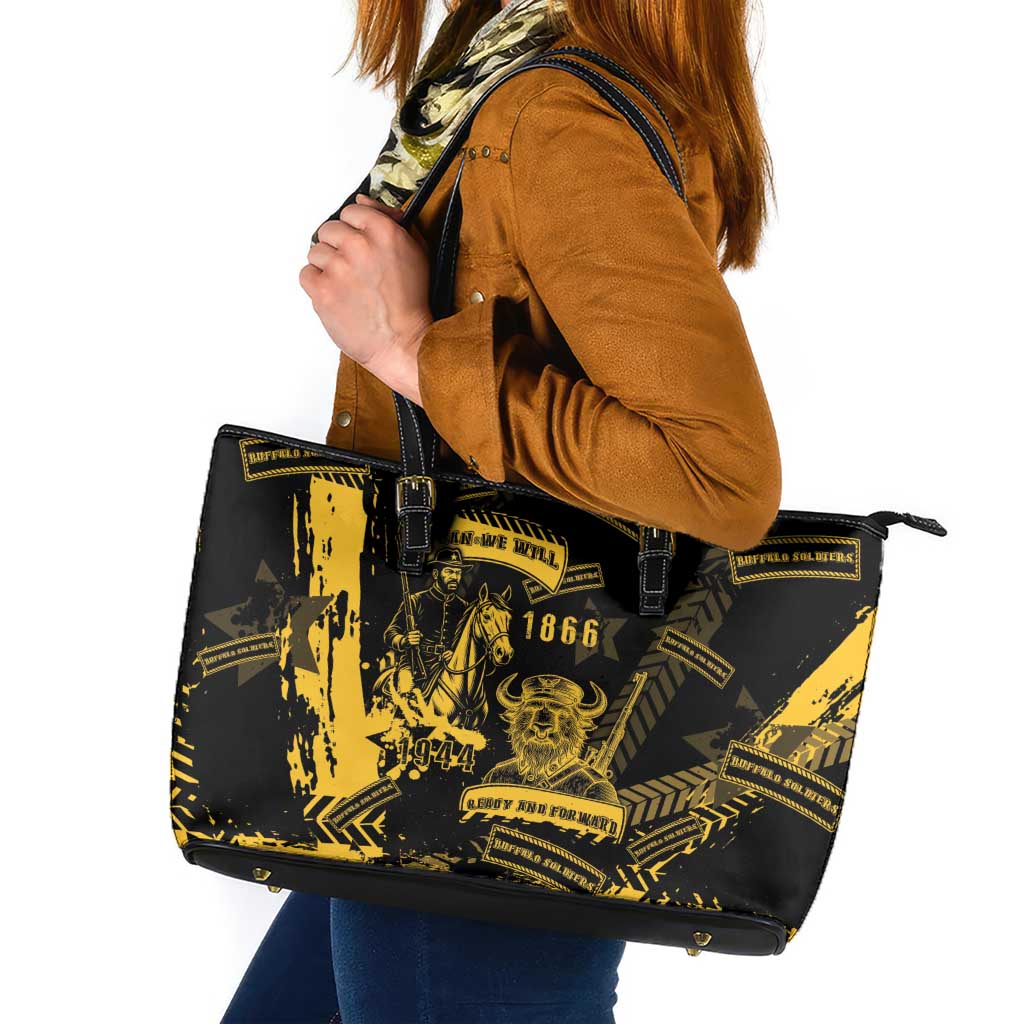 Buffalo Soldiers Leather Tote Bag Military Urban Retro Style - Wonder Print Shop