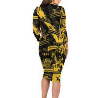 Buffalo Soldiers Long Sleeve Bodycon Dress Military Urban Retro Style - Wonder Print Shop