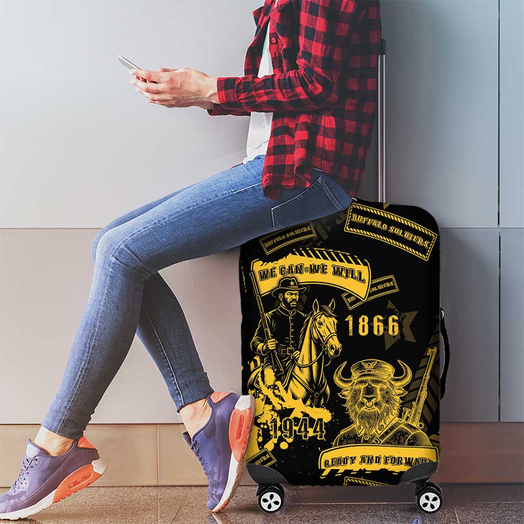 Buffalo Soldiers Luggage Cover Military Urban Retro Style - Wonder Print Shop