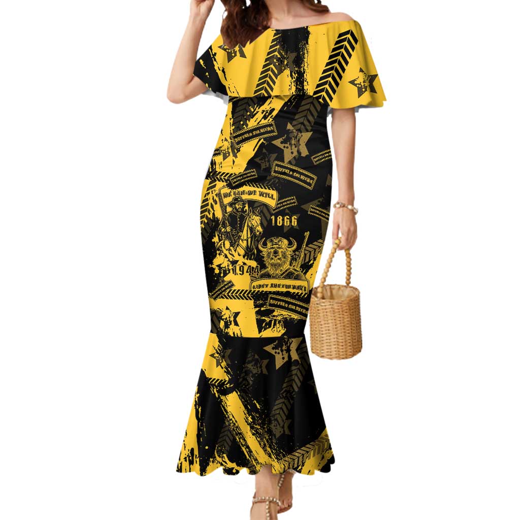 Buffalo Soldiers Mermaid Dress Military Urban Retro Style - Wonder Print Shop
