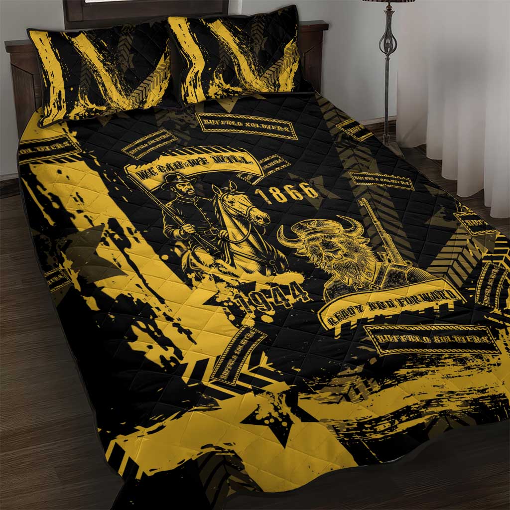 Buffalo Soldiers Quilt Bed Set Military Urban Retro Style - Wonder Print Shop