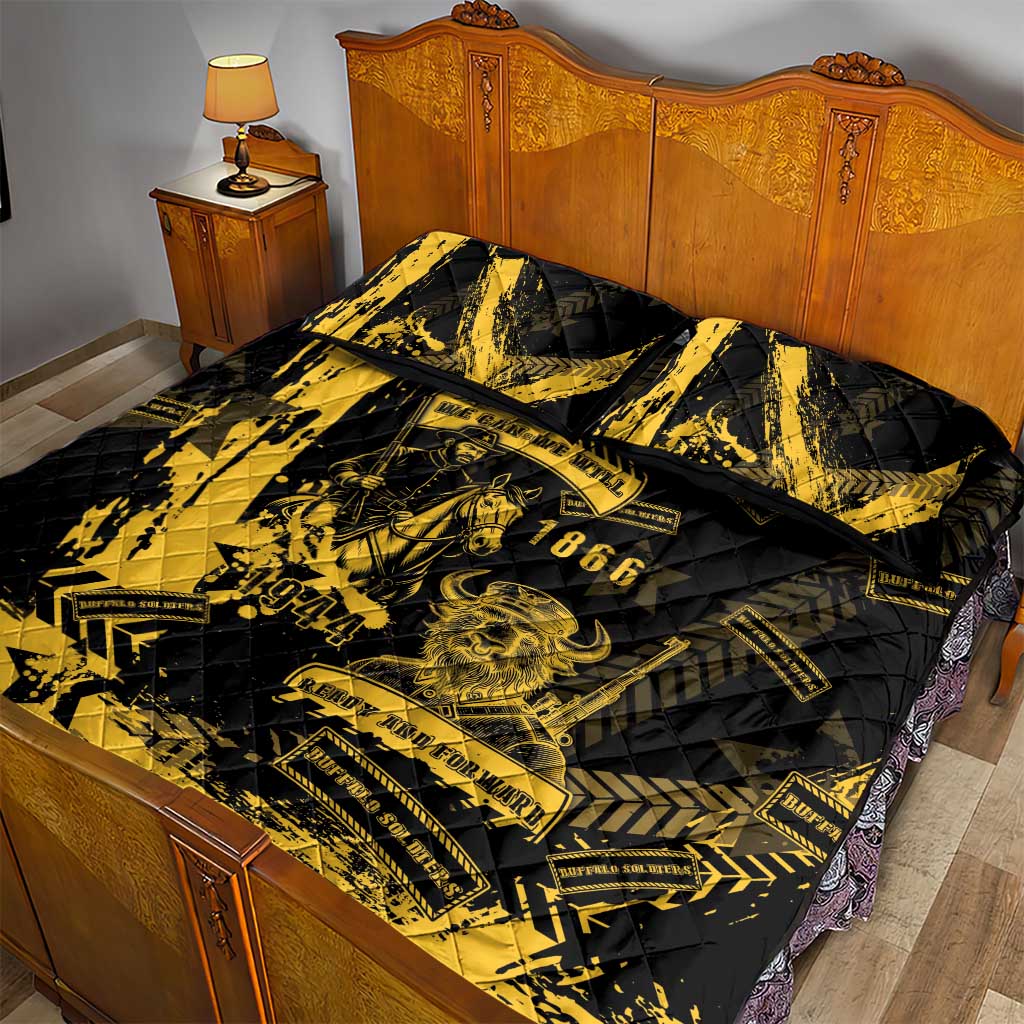 Buffalo Soldiers Quilt Bed Set Military Urban Retro Style - Wonder Print Shop