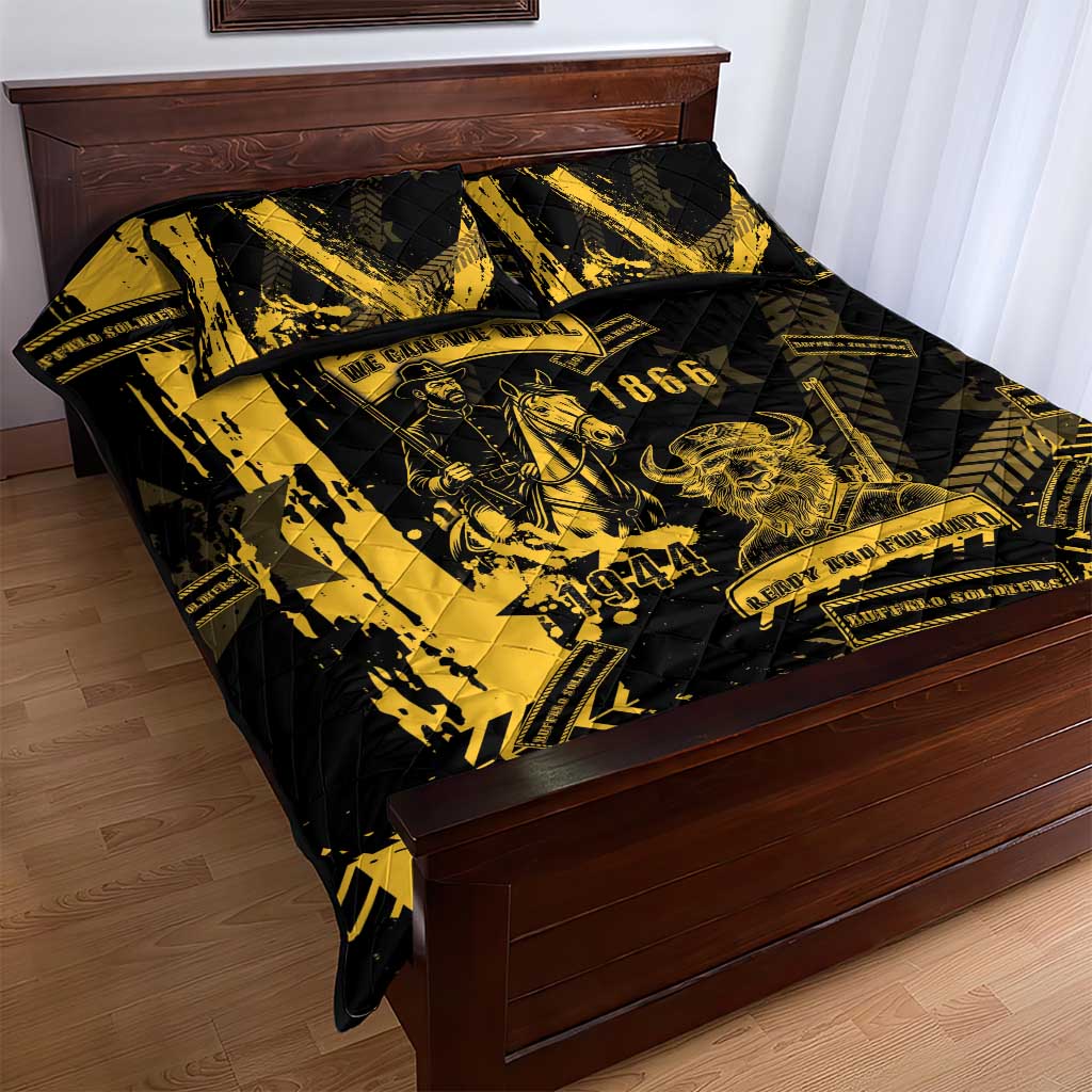 Buffalo Soldiers Quilt Bed Set Military Urban Retro Style - Wonder Print Shop