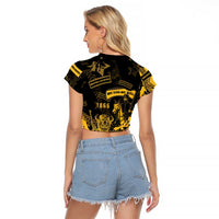 Buffalo Soldiers Raglan Cropped T Shirt Military Urban Retro Style - Wonder Print Shop