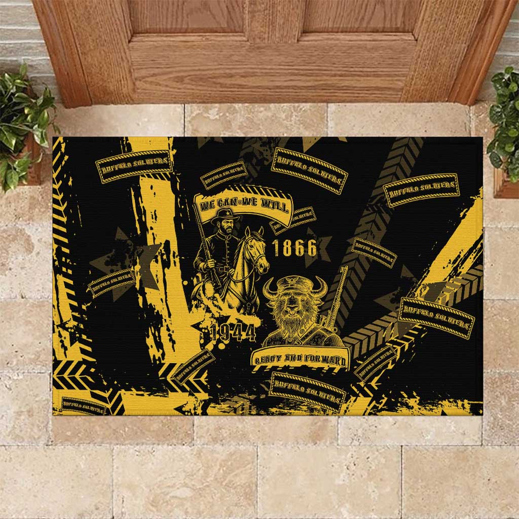 Buffalo Soldiers Rubber Doormat Military Urban Retro Style - Wonder Print Shop