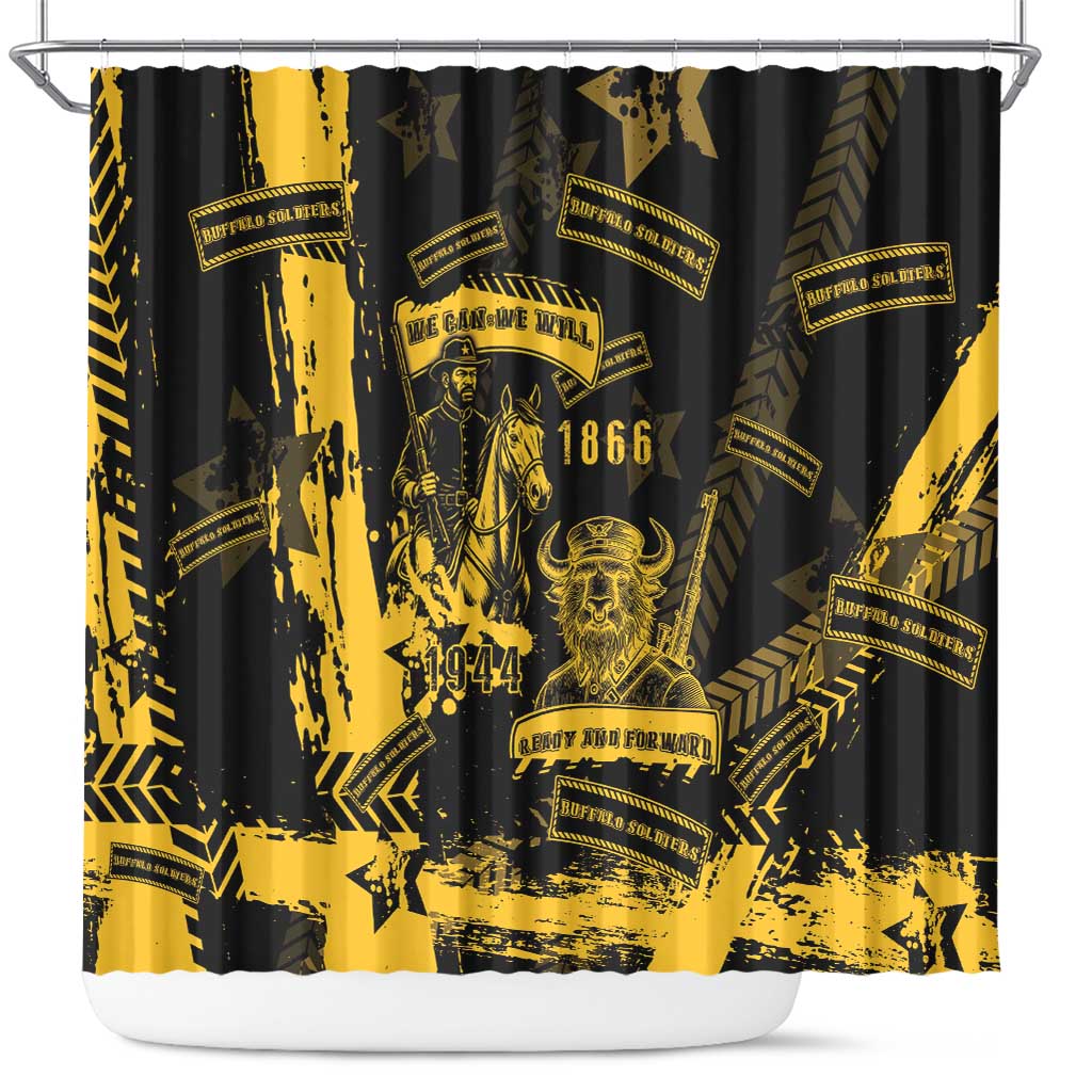 Buffalo Soldiers Shower Curtain Military Urban Retro Style - Wonder Print Shop