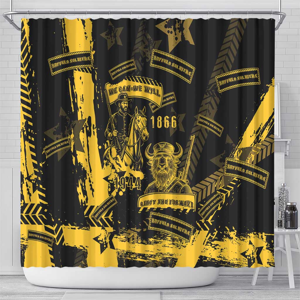 Buffalo Soldiers Shower Curtain Military Urban Retro Style - Wonder Print Shop