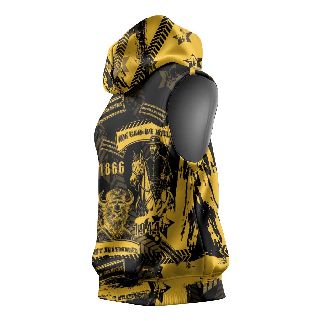 Buffalo Soldiers Sleeveless Hoodie Military Urban Retro Style - Wonder Print Shop