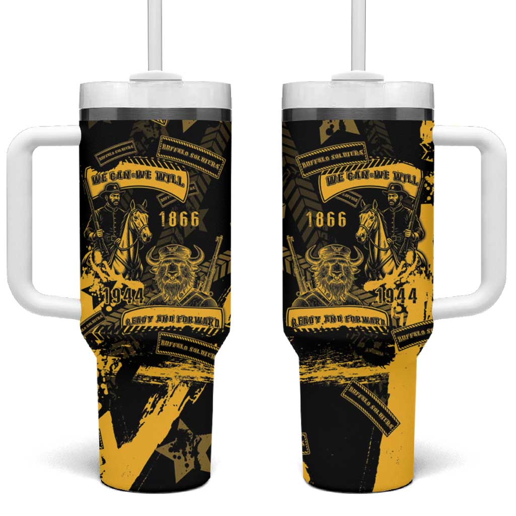 Buffalo Soldiers Tumbler With Handle Military Urban Retro Style - Wonder Print Shop