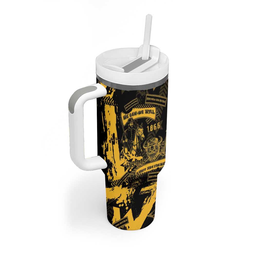 Buffalo Soldiers Tumbler With Handle Military Urban Retro Style - Wonder Print Shop