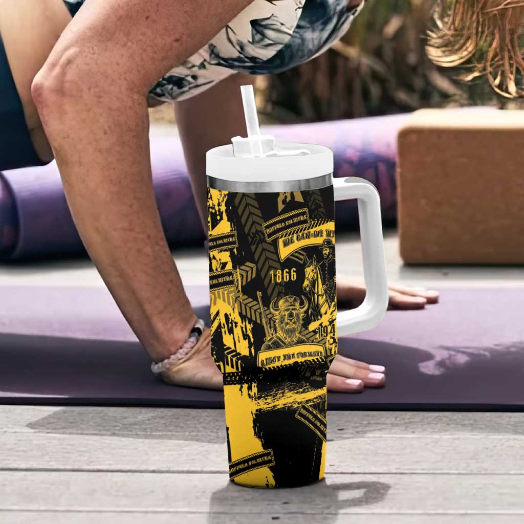 Buffalo Soldiers Tumbler With Handle Military Urban Retro Style - Wonder Print Shop