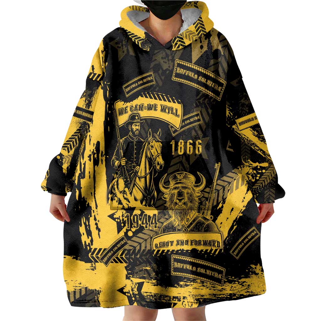 Buffalo Soldiers Wearable Blanket Hoodie Military Urban Retro Style - Wonder Print Shop