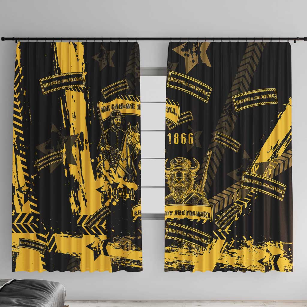 Buffalo Soldiers Window Curtain Military Urban Retro Style - Wonder Print Shop
