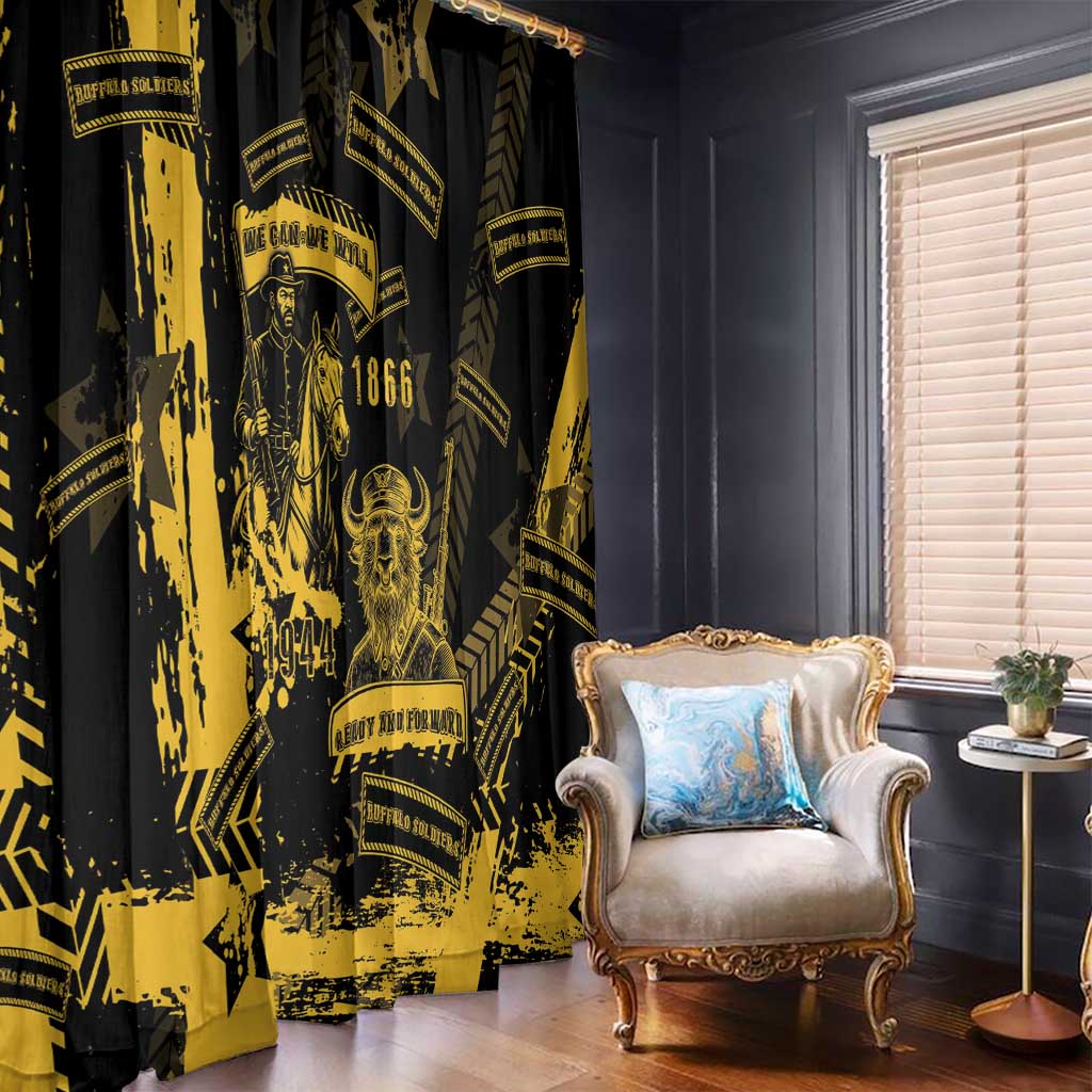 Buffalo Soldiers Window Curtain Military Urban Retro Style - Wonder Print Shop