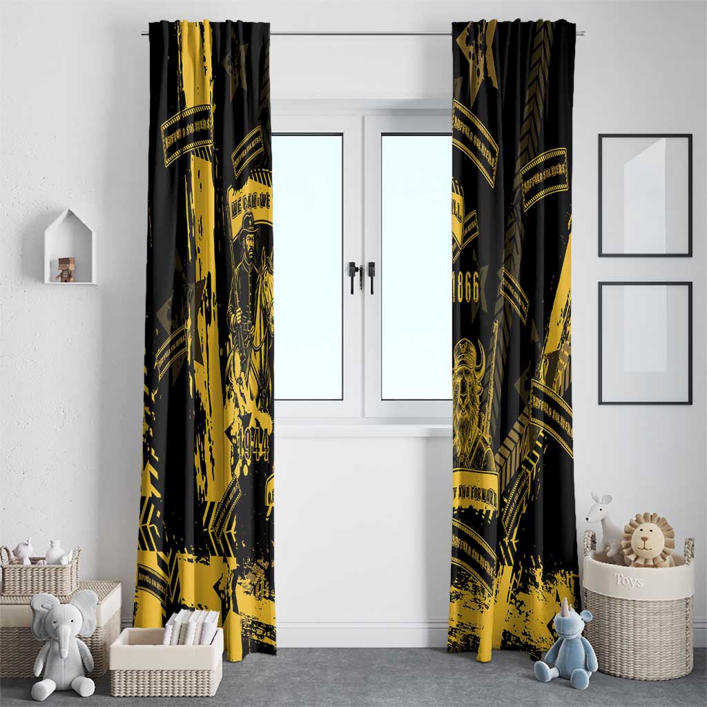 Buffalo Soldiers Window Curtain Military Urban Retro Style - Wonder Print Shop
